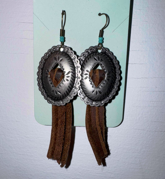 Fringe Mini Concho Earrings